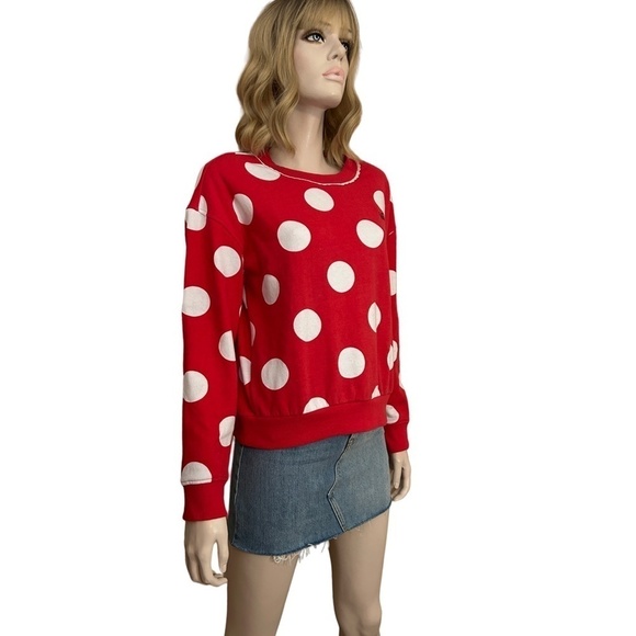 Vans Disney Mickey's 90th Birthday Mini Mouse Polkadot Fleece Sweatshirt S-M - Picture 4 of 16